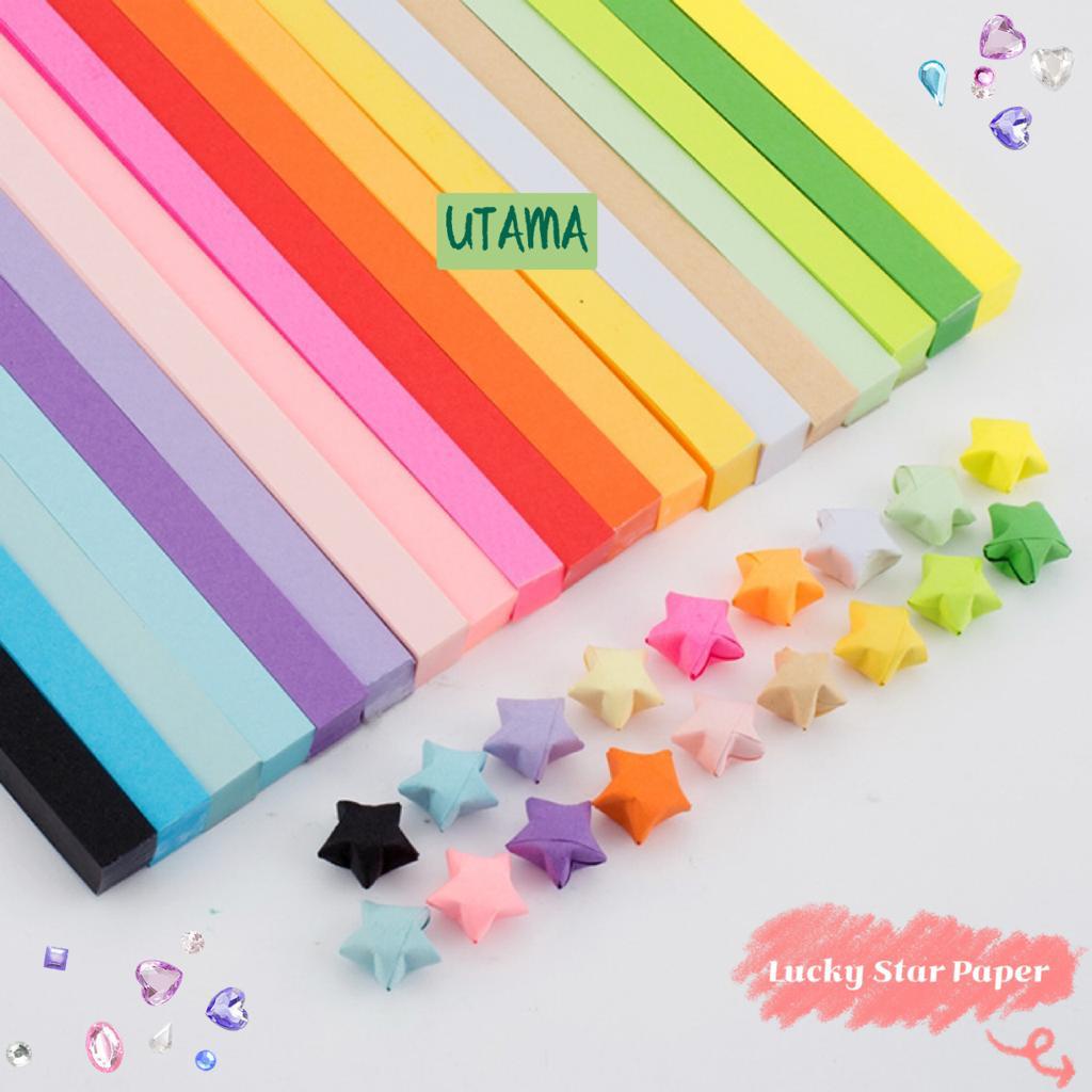 *READY STOCK* Lucky star Rainbow Origami Paper colorful star paper/EMPTY STAR CONTAINER 幸运星五角手工叠折星星专用纸