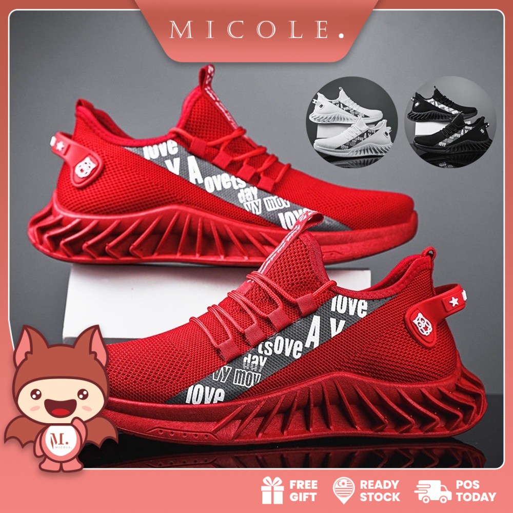 Ready Stock MICOLE S048 Sneakers Men's Sport Kasut Lelaki Men Sneaker Outdoor Shoe Man Shoes Travel Sekolah Women Casual