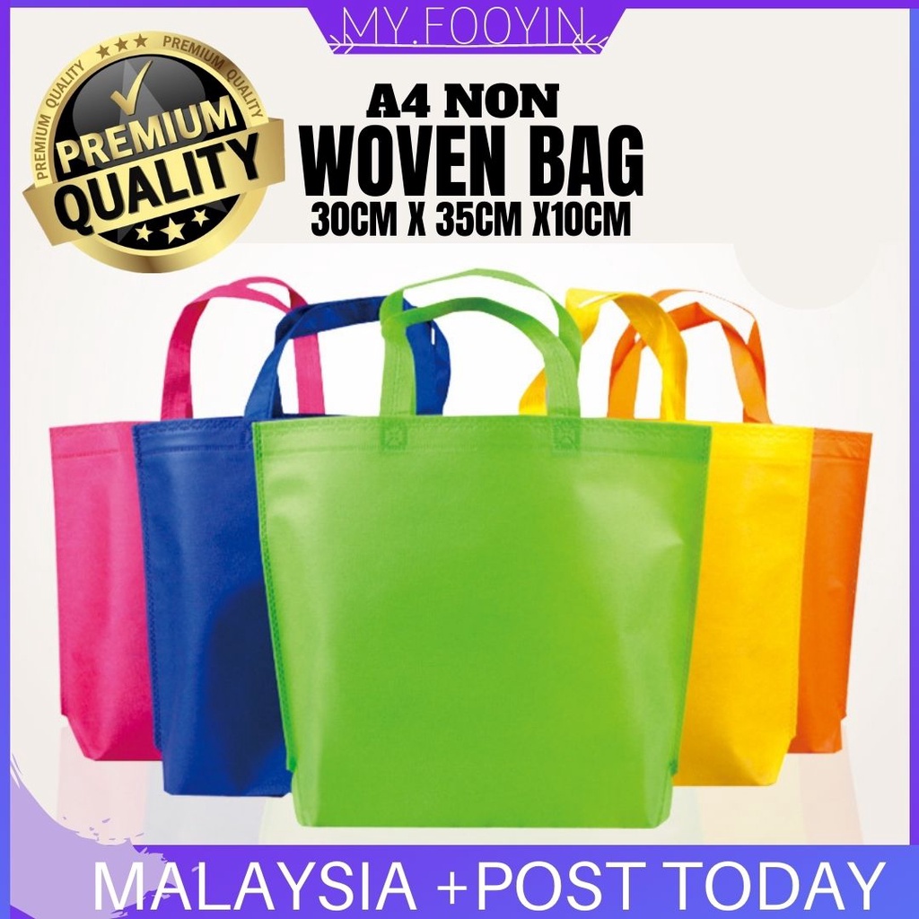 READY STOCK MYFOOYIN CHEAPEST in SHOPEE A4 Non Woven Bag / Shopping Woven Bag / Gift Bag / Tote Bag / Food Delivery Bag