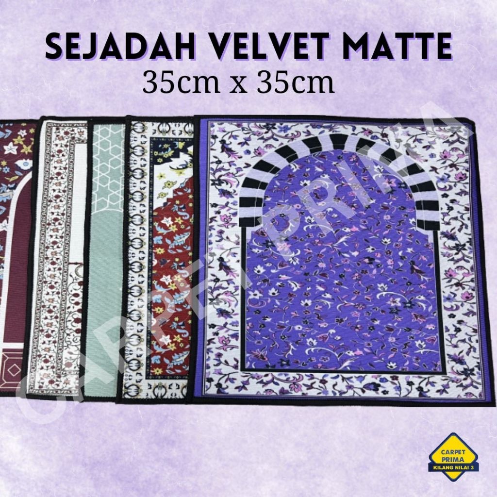 [READY STOCK] NEW Sejadah Velvet Matte/Sejadah Al Hiramin/Sejadah Mini Muka Panjang/Sejadah Travel/Sejadah Viral Murah