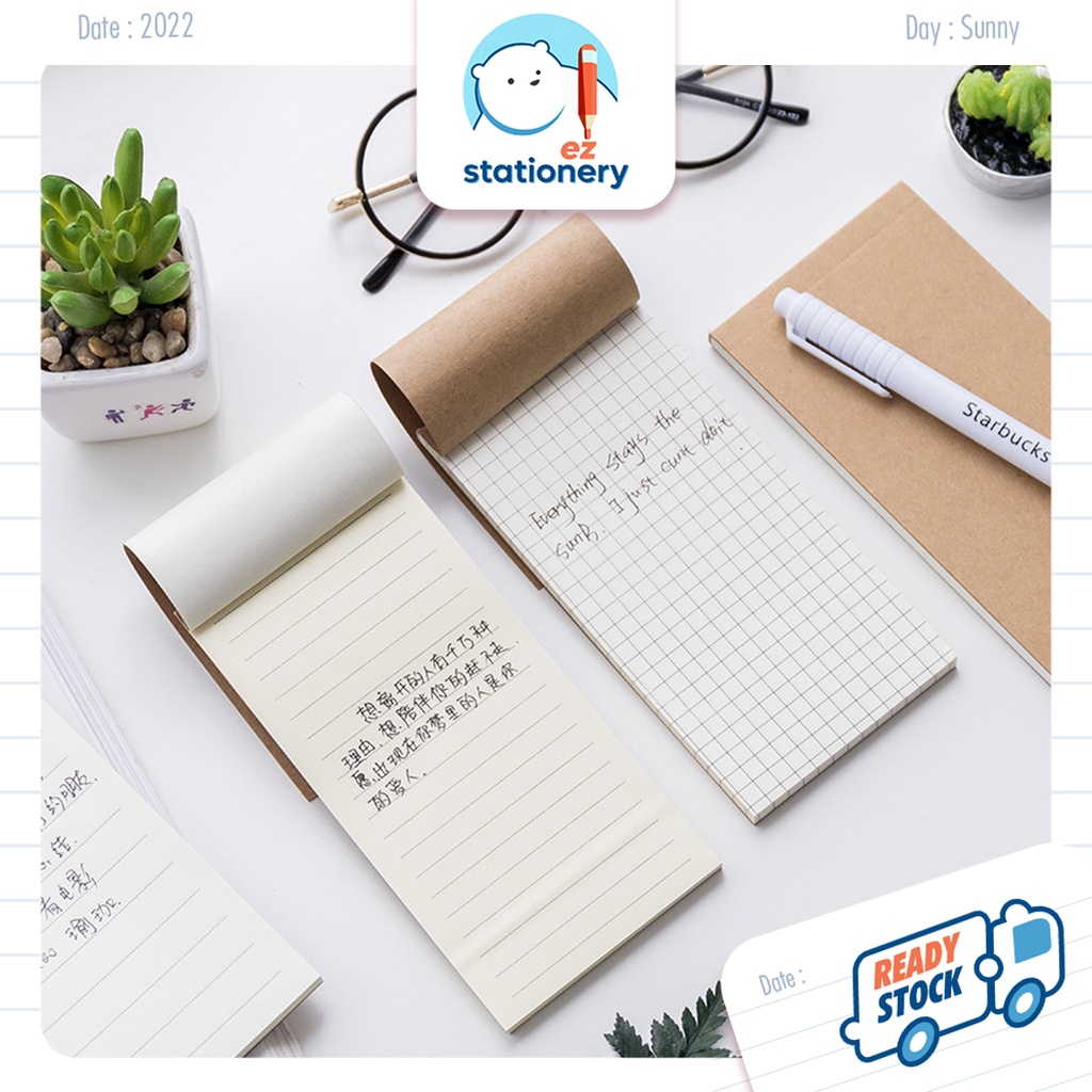 Ready Stock Pocket Memo Pad To Do List Planner Diary Journal Checklist Brown Kraft Cover Notepad Student Stationery