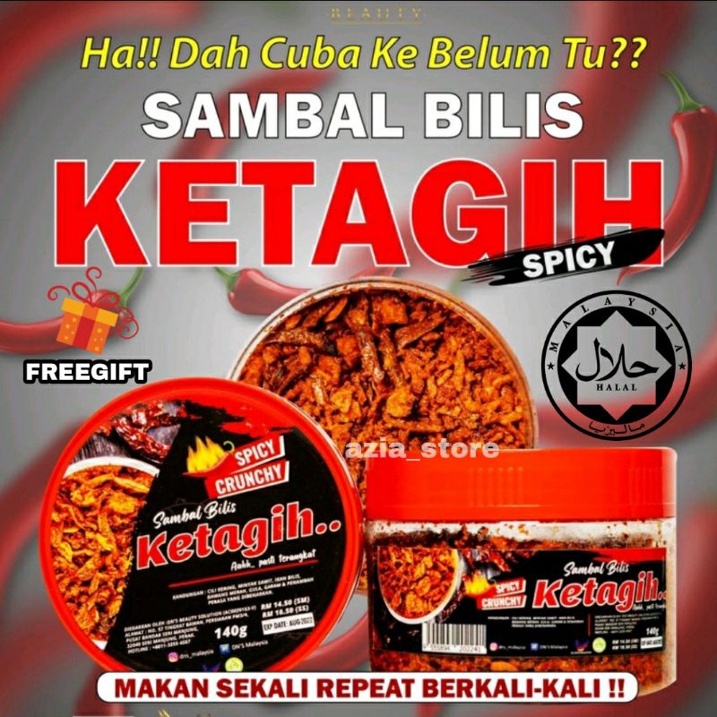 READY STOCK! SAMBAL BILIS KETAGIH DNS BEAUTY IKAN BILIS CRUNCHY GARING SPICY ORIGINAL