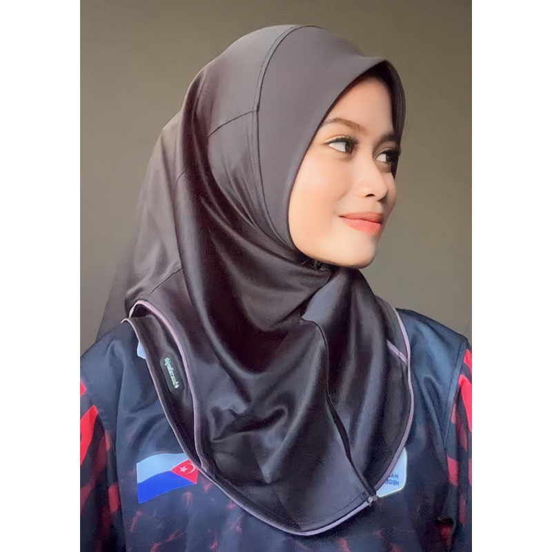 Ready Stock Sport Hijab-Black Tudung Sukan Muslimah