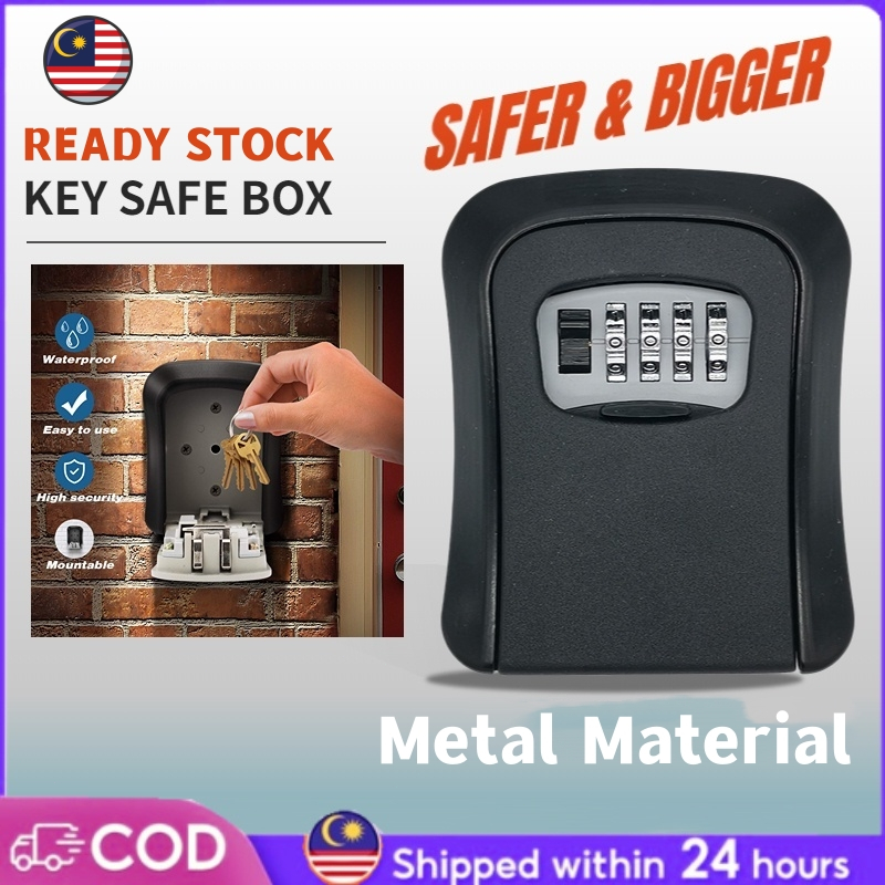 【READY STOCK】Wall Mount Key Safe Box Numbering Lock Key Storage Lock Box 4 Digits Password Locker Key Locker for AirBnb