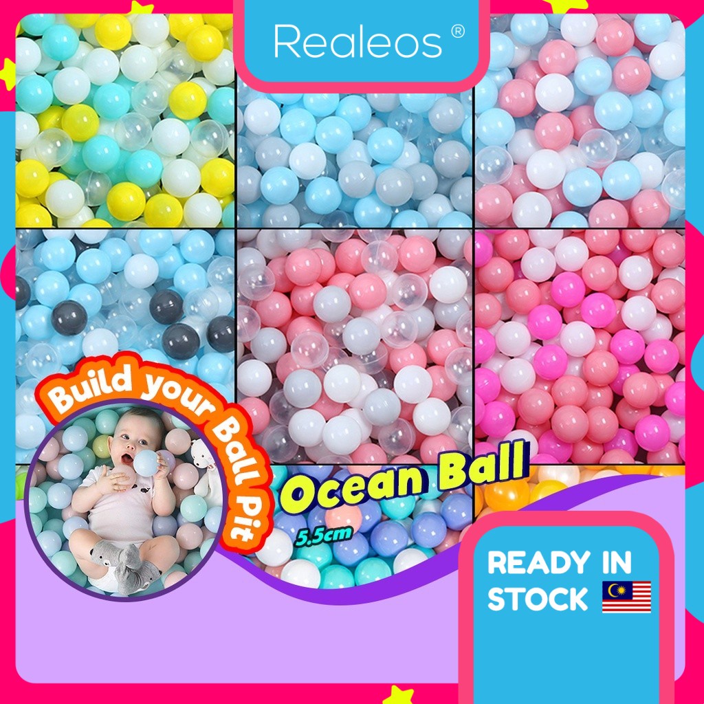 Realeos 1 Pcs Colourful Eco-Friendly Soft Play Smooth Party Fun Baby Children Kids Toy Ocean Balls Ball Pit Bola