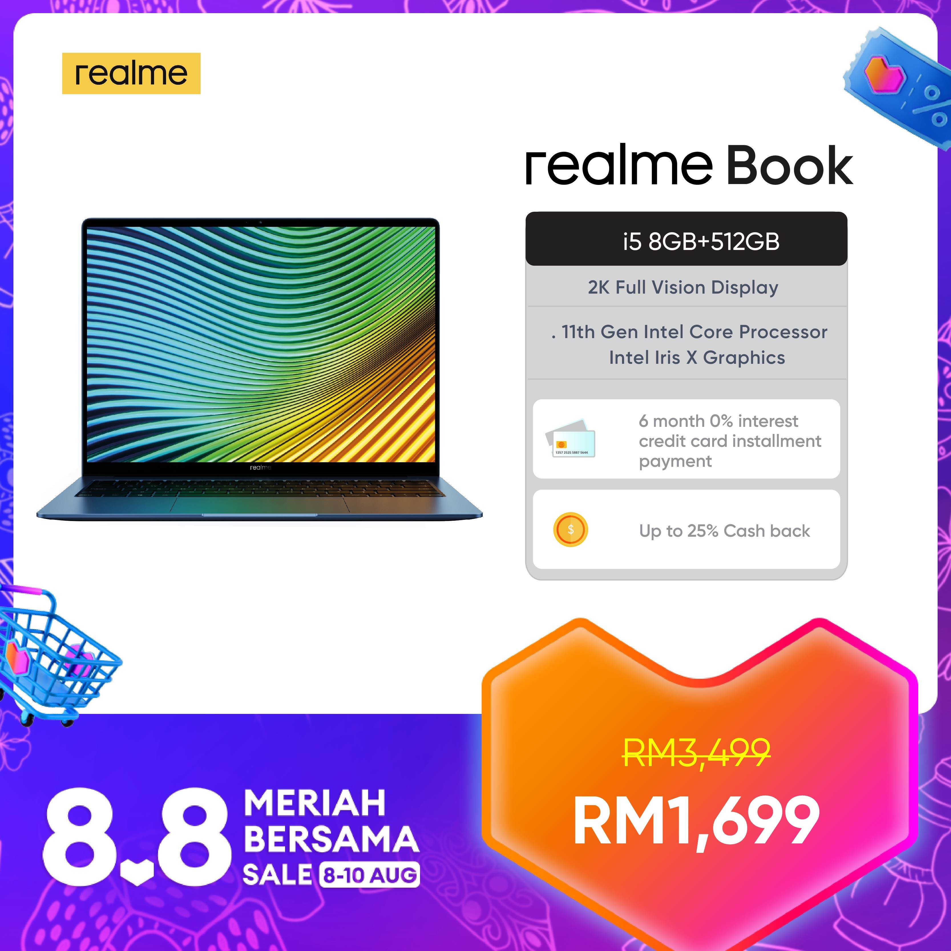 realme Book Laptop i5 2K Full Vision Display 11th Gen Intel Core Processor (8GB + 512 SSD)