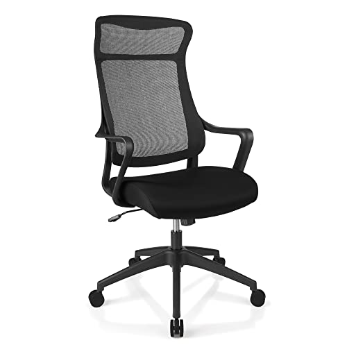 Realspace® Lenzer Mesh High-Back Task Chair, Black, BIFMA Certified