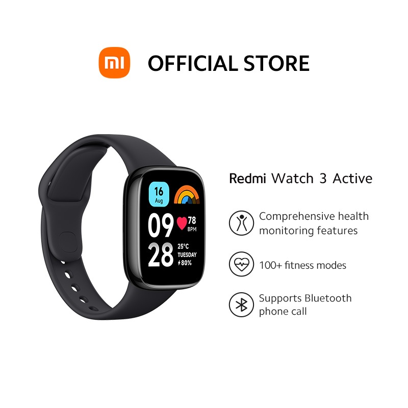 Redmi watch 3 active 1.83’‘ Display/Bluetooth Voice Call/5ATM Water Resistance/100+ Fitness Modes/Blood Oxygen Detection