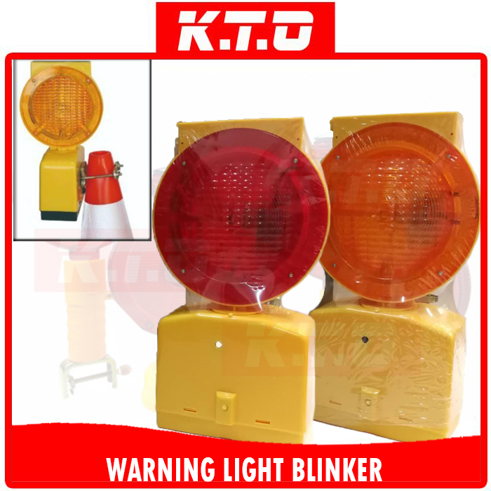 RED YELLOW WARNING LIGHT SAFETY SOLAR BATTERY ROAD BLINKER / TRAFFIC BARRICADE SOLAR LIGHT / HAZARD LIGHT