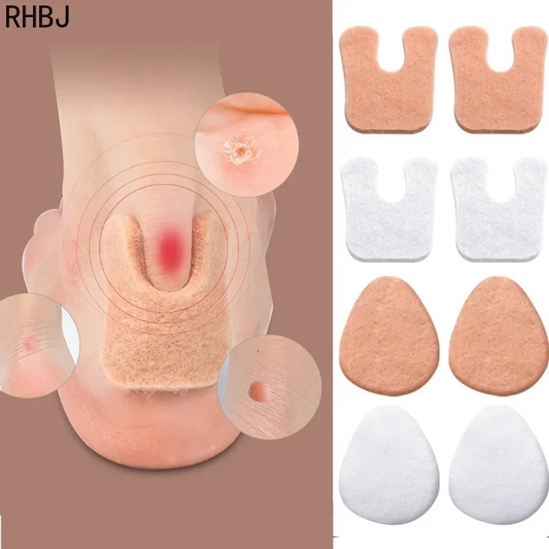 ۞RHBJ 6pcs Self-adhesive Felt Front Palm Pad Thickened Foot Front Palm Metatarsal Half Size High ❦️