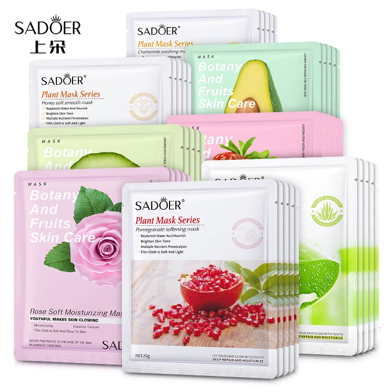 ROREC SADOER Fruit Plant Mask Series Natural Moisturizing Hydrating Brightening Facial Mask