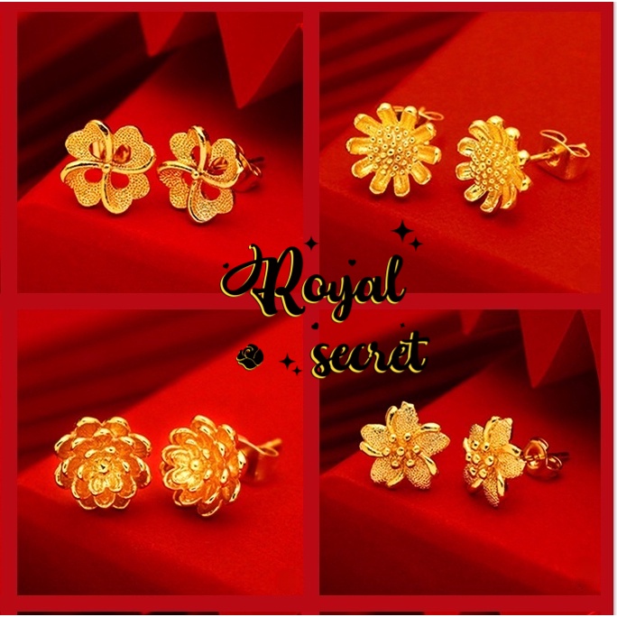 Royal Jewelry Fashion Accessories Women's Small Earrings Are Gilded and Do Not Fade for A Long Time