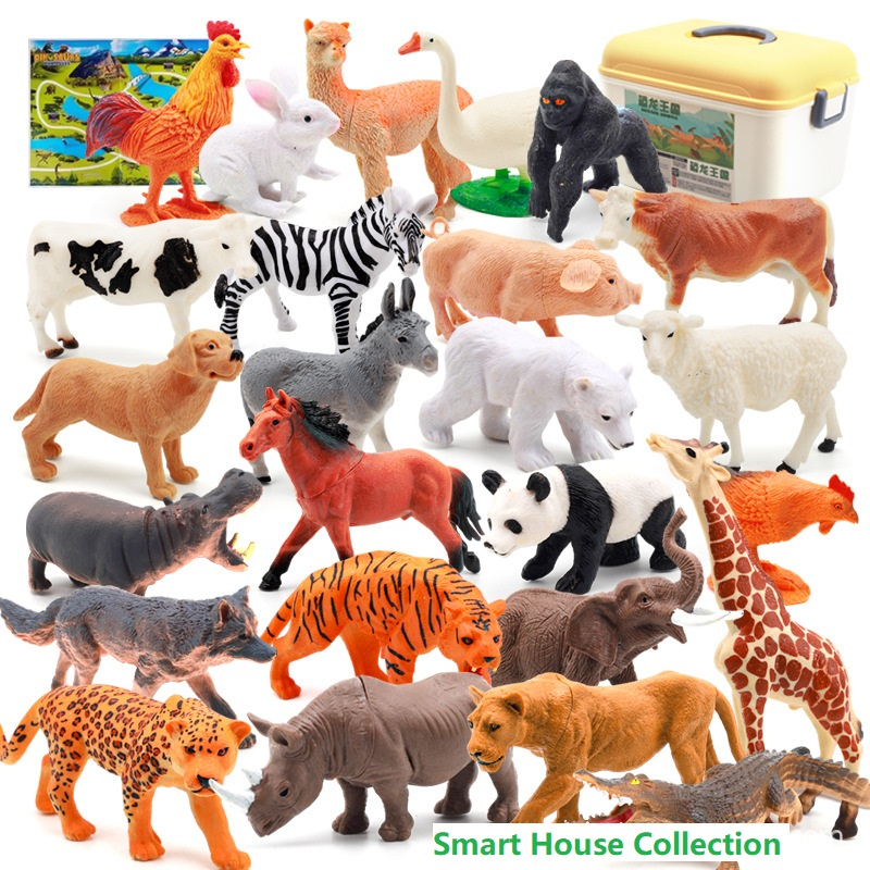 Rubber Animal Figure Toy for Kids Realistic Wild Animal Farm Animal Mainan Binatang Haiwan Sensory Montessori儿童玩具仿真塑胶动物