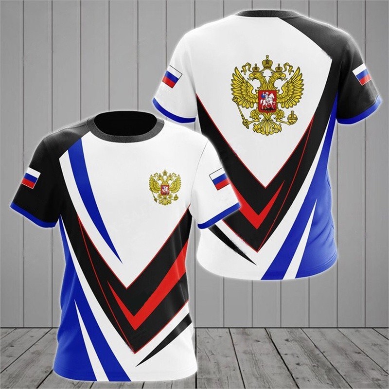 Russian flag Men's T-shirt, Russian 3d printed antique ship shirt, fashion short sleeves, plus size clothes, plus size clothes top