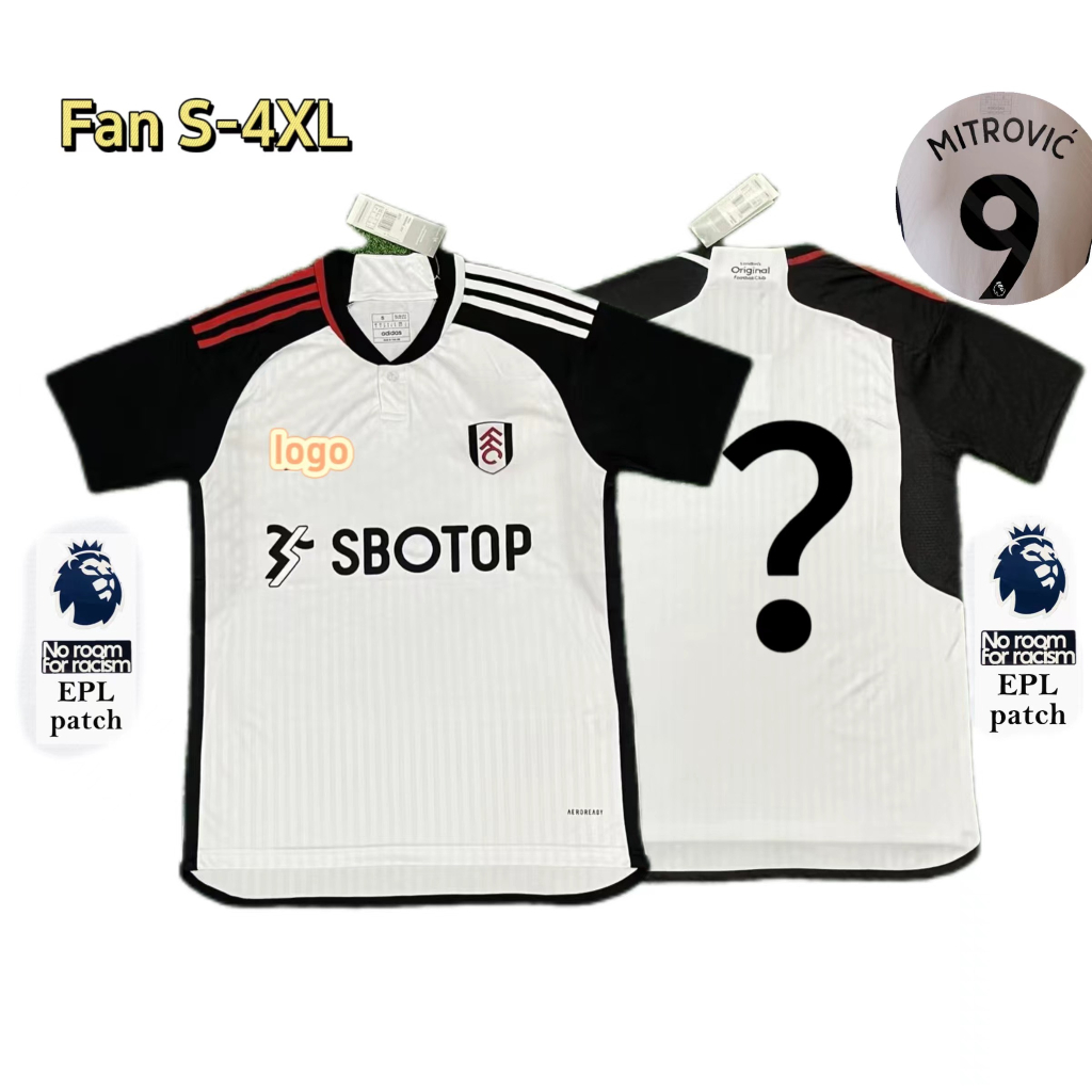 【S-4XL】 fans 23-24 Fulham Home kit Football Jersey Sports Men Version