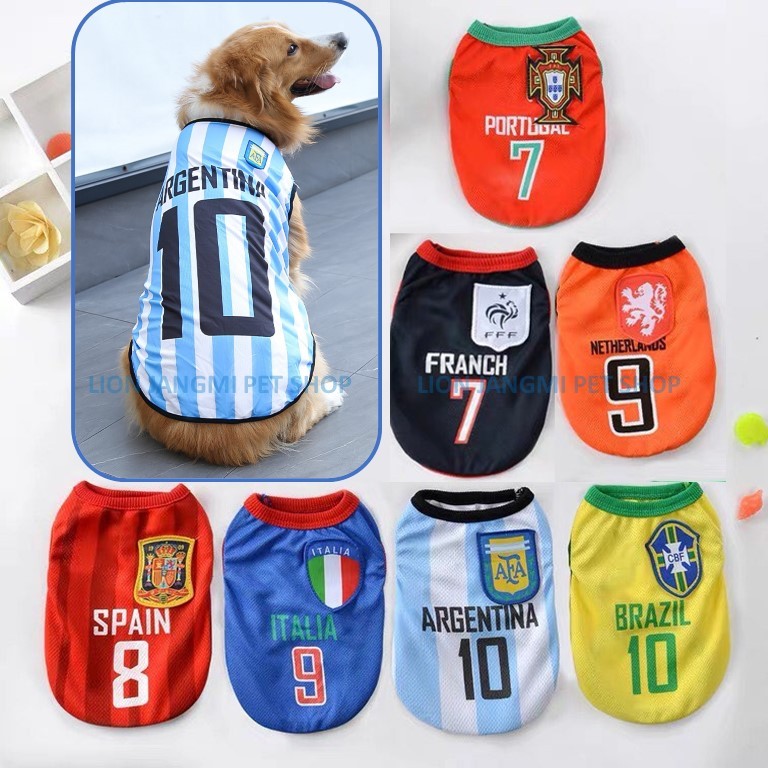 (S-6XL) World Cup Football Jersey - Baju Raya Kucing Jantan Betina, Big Size Dog Cat Pet Puppy Clothes Shirt 狗狗衣服