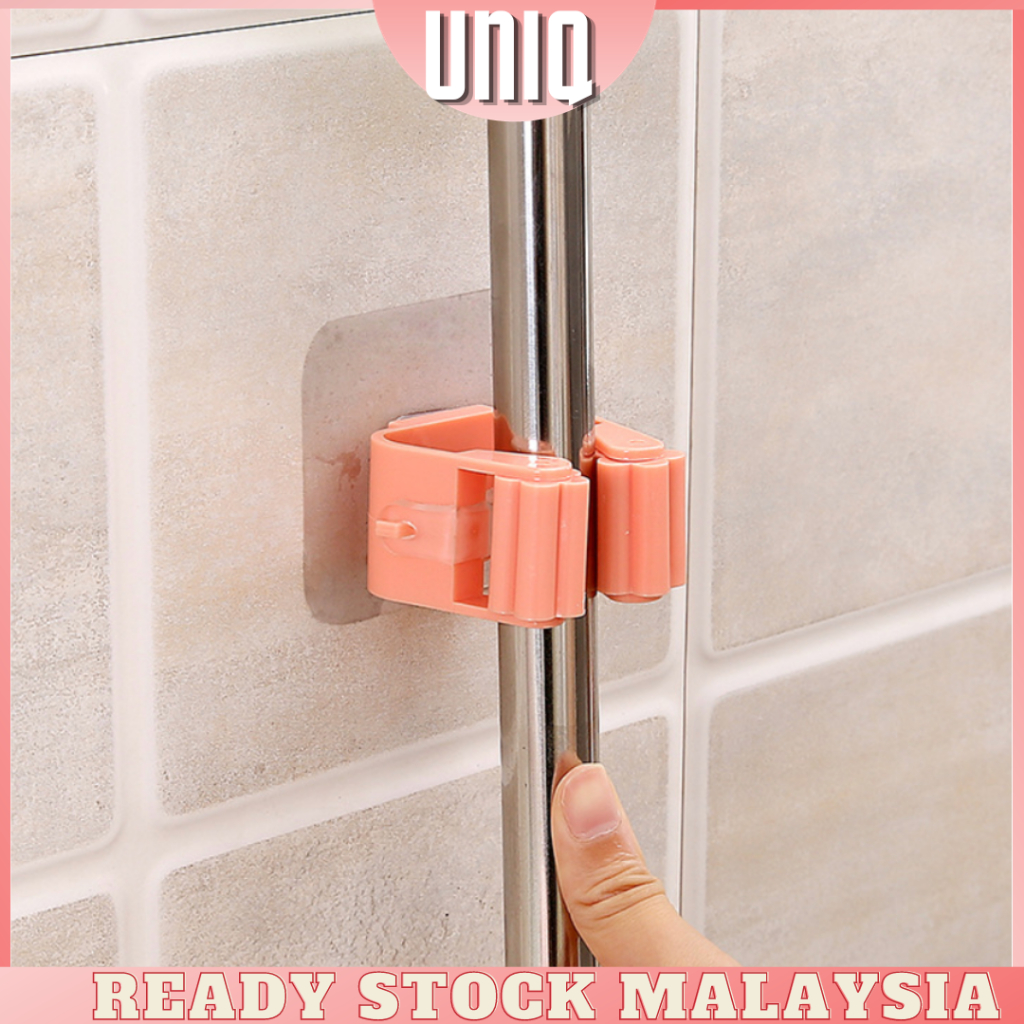 S34 Ready stock Uniq Bathroom Mop Hook Broom Storage Rack Umbrella Stand Storage Rack Waterproof