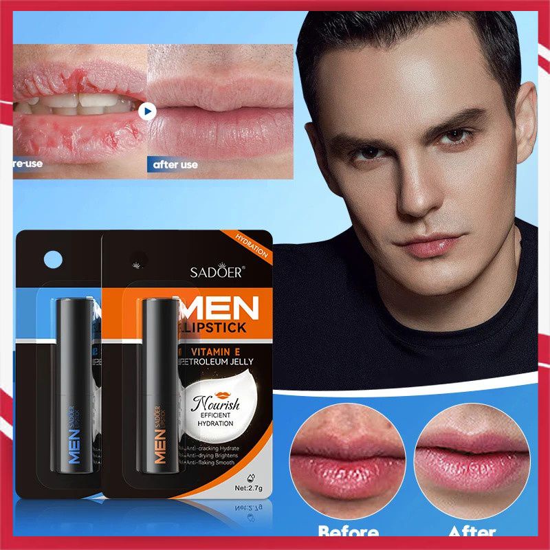 Sadoer Chapstick For Men Hydrating Moisturizer Men Lip Balm New Men Moisturizing Lip Stick Dry Skin Exfoliating Anti-wrinkle Lip Balm KK