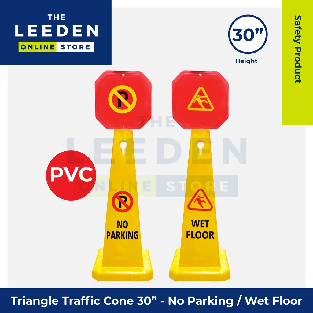 Safety Triangle Traffic Cone No Parking / Wet Floor 30 inch by Leeden Online Store