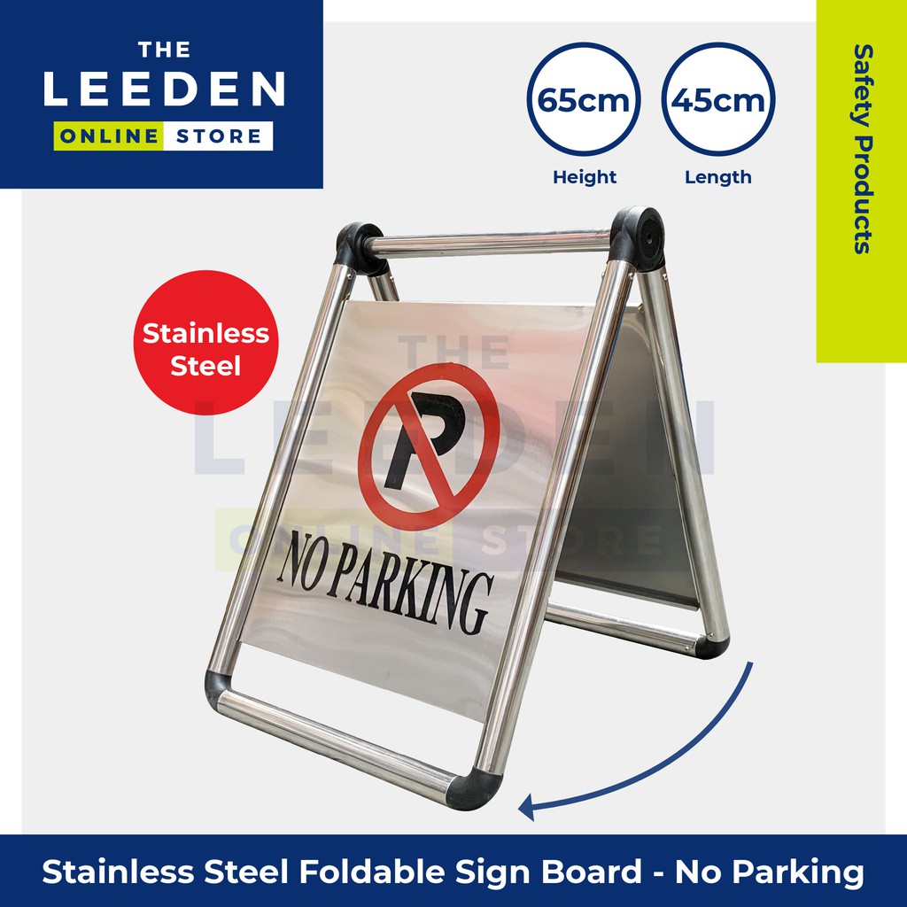 Safety Stainless Steel Foldable Sign Board - No Parking by Leeden Online Store