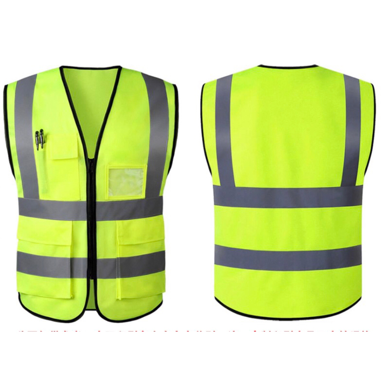 Safety Vest Security guard High Viz Reflective Vest Oxford Fabric Multi Pockets With Zipper hiking clothing Vest.