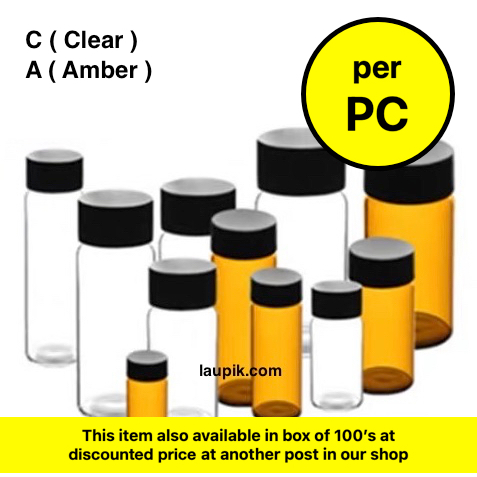 Sample Storage Glass Vial With Screw Cap for Lab ( Laboratory ) GENERIC