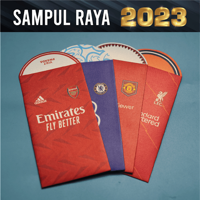 Sampul duit Raya 2024 Manchester United Man United Chelsea Arsenal, Liverpool sampul Raya 2024 money pocket 2024