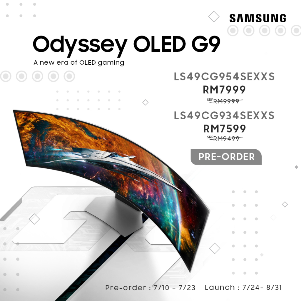 # SAMSUNG Odyssey OLED G9 [G93SC/G95SC] - 49", DQHD, OLED, 240Hz, 0.03ms, AMD FreeSync Premium Pro Curved Monitor #