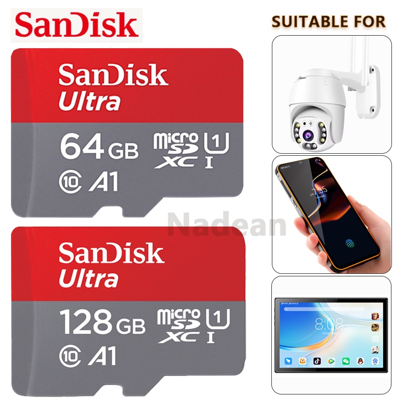 SanDisk 64GB/128GB Ultra Micro SDHC/SDXC 100MB/s C10 UHS-I Memory Card A1 U1 TF Card Micro SD Card 64G Monitoring Recorder 128G Mobile Phone Micro SD Card High Speed SD Card