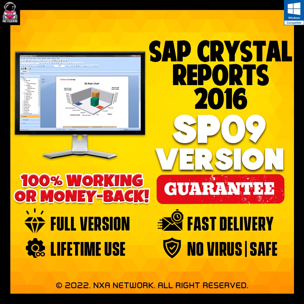 SAP Crystal Reports 2016 SP09 | ✅Guide Provided | Lifetime Full Version | 100% Working | No Virus |