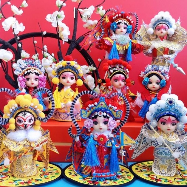 Satu Perkara [Ready Stock Free Shipping] Chinese Style Gift Peking Opera Doll Silk Man Home Decoration Ornaments Holiday National Trendy Little