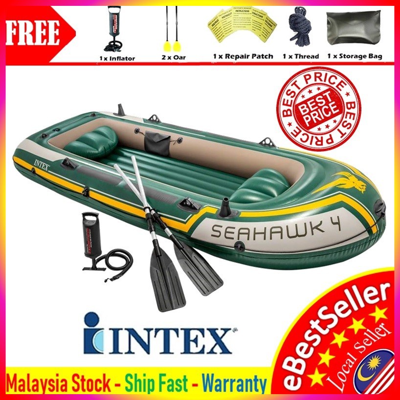 SEAHAWK 4 INTEX 68351 4 Persons Kayak Rescue Fishing Inflatable Raft Rafting Boat