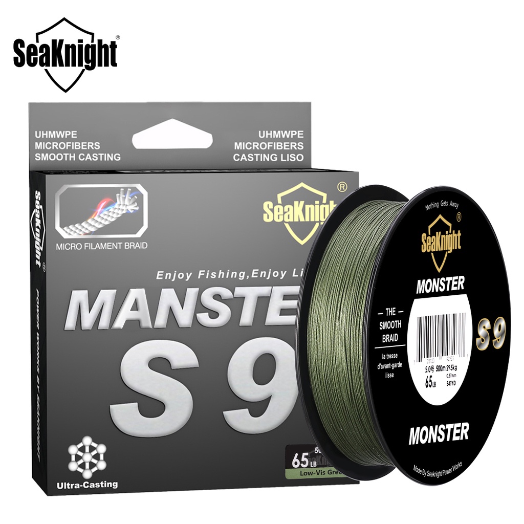 SeaKnight MONSTER/MANSTER 300M 9 Strands Fishing Line Super Strong S9 PE Green Wide Angle Technology (300m/20lb-100lb)