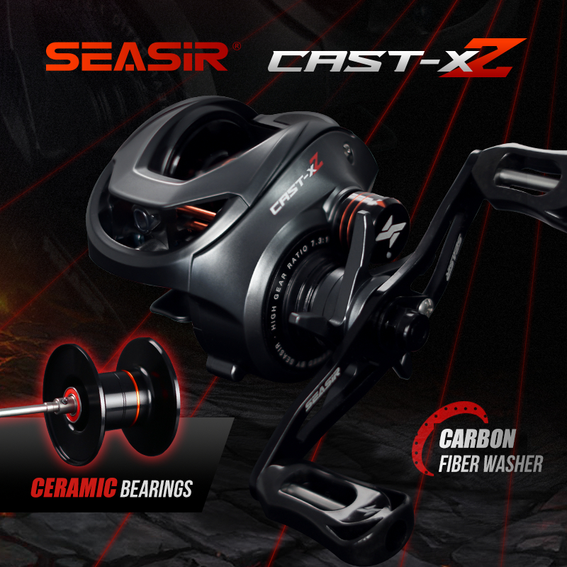 SEASIR Cast-X2 Baitcasting Reel 7.3:1 High Speed Gear Ratio 6+1 BB Drag 8.5KG Aluminum Double Spool Carbon Grip Metal Handle BFS Micro Fresh Saltwater Fishing Coil