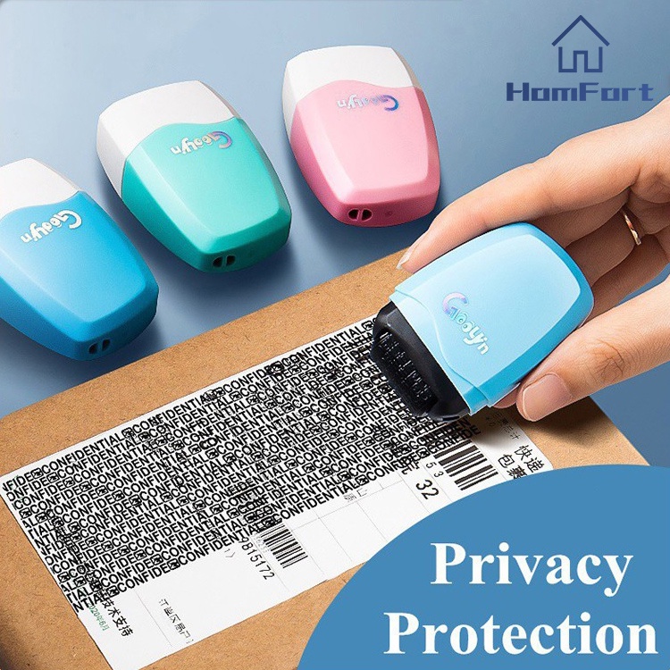 Security Stamp Roller Privacy Cover Eliminator Seal Portable Self-Inking Identity Theft Protection