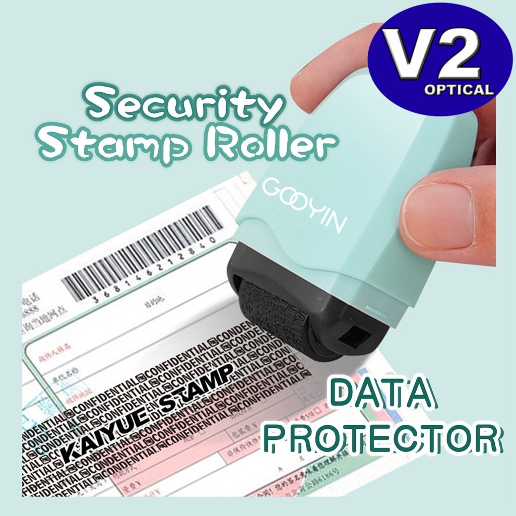 Security Stamp Roller Privacy Cover Eliminator Self-Inking Portable Data Protect Courier Parcel Identity Seal Protection