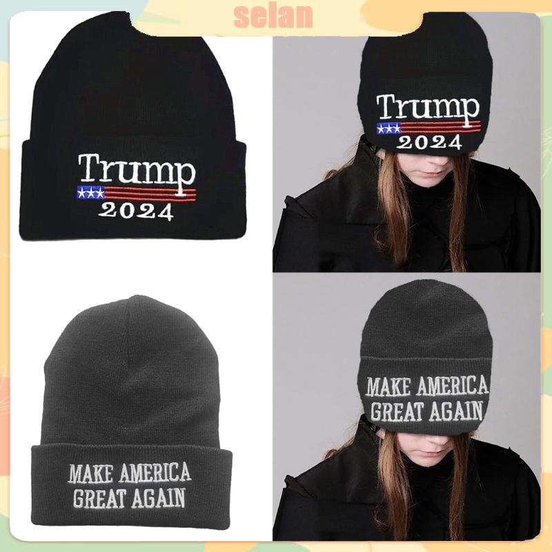 SELAN Election Merch Embroidered for Teens Men Women Unisex Costume Hat Voting Donald Warm Soft Embroidered Hat