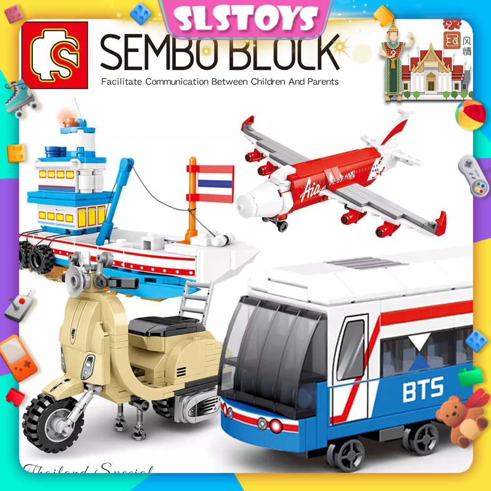 Sembo Thailand Block Street View Thai Special Vehicle Transportation 6104 / 6105 / 6106 / 6107 Building Block