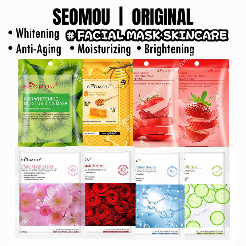 SEOMOU Original Squeeze Face Mask Moisturizing Whitening Facial Mask Korean Sheet Skin Care Beauty Korean Murah Borong