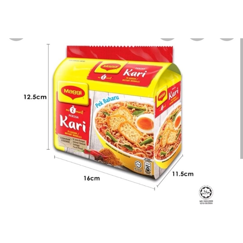 【Set of 2】【free Shipping no include sabah &sarawak】Maggi Curry/Chicken/Tomyam 2 Minute Noodles 5 x 79g