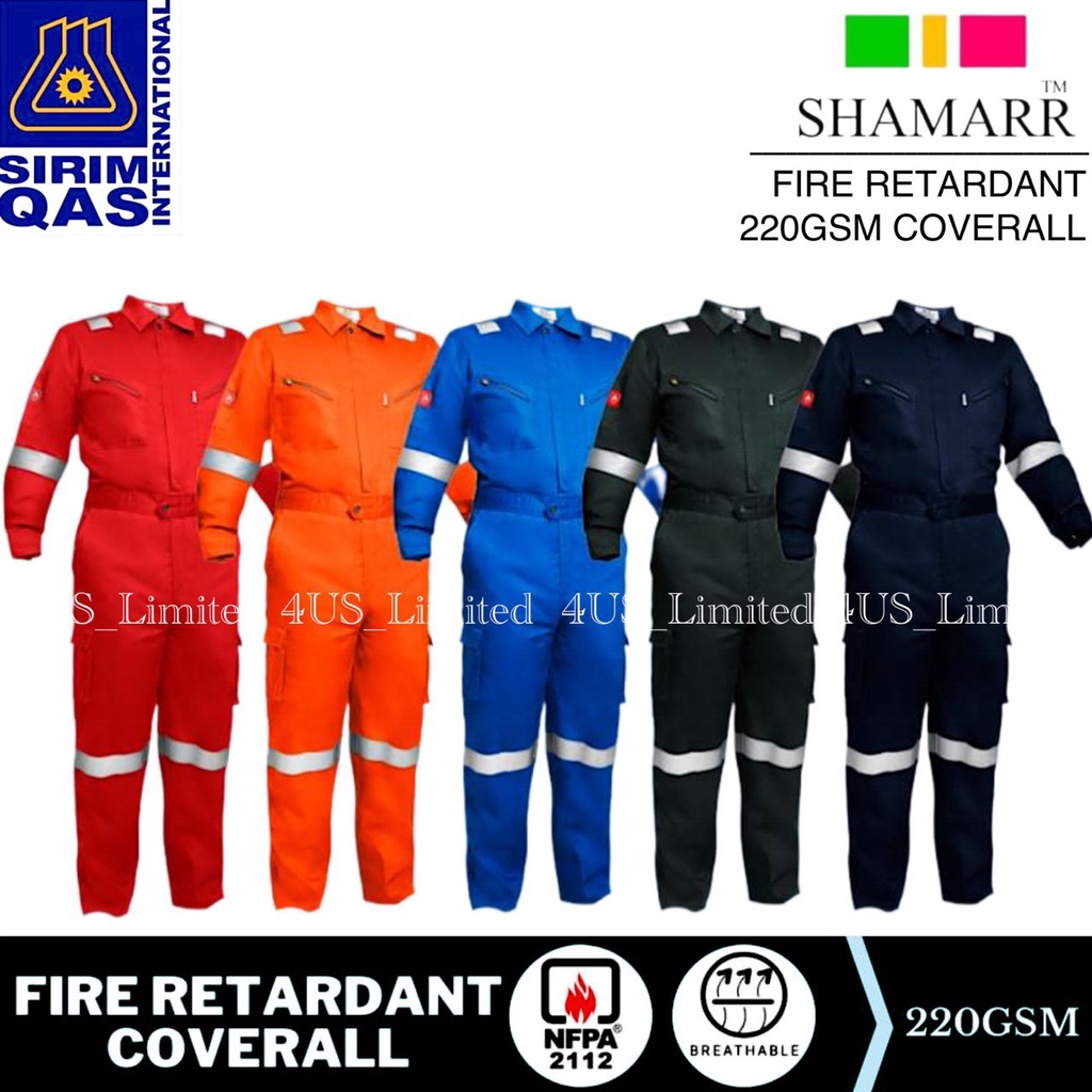 SHAMARR FIRE RETARDANT COVERALL FRC (SIRIM) NFPA2112 (FRC)-PPE SAFETY COVERALL