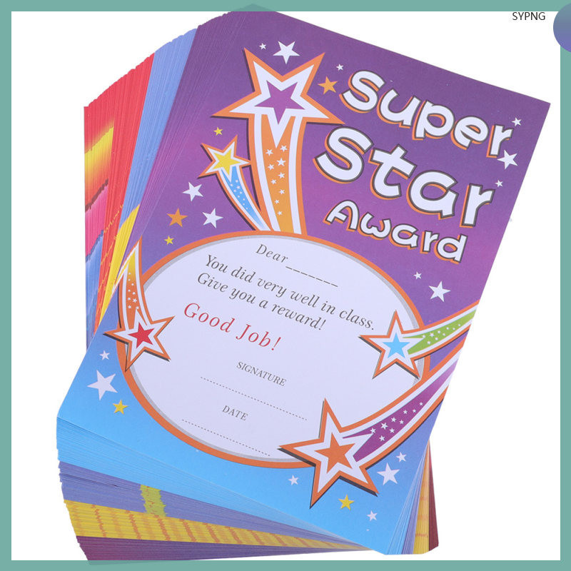 shaoyiping Award Certificates Recognition Rewards Kindergarten Diploma Paper Kids A5 Commendation Letter Star Chart Student Toddler