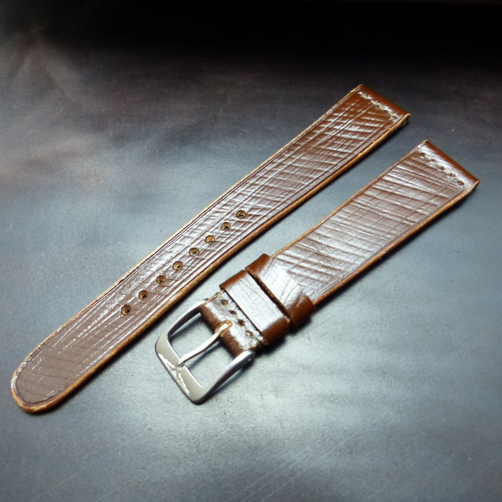 Shell Cordovan Russian Grain Unlined watch strap - custom made