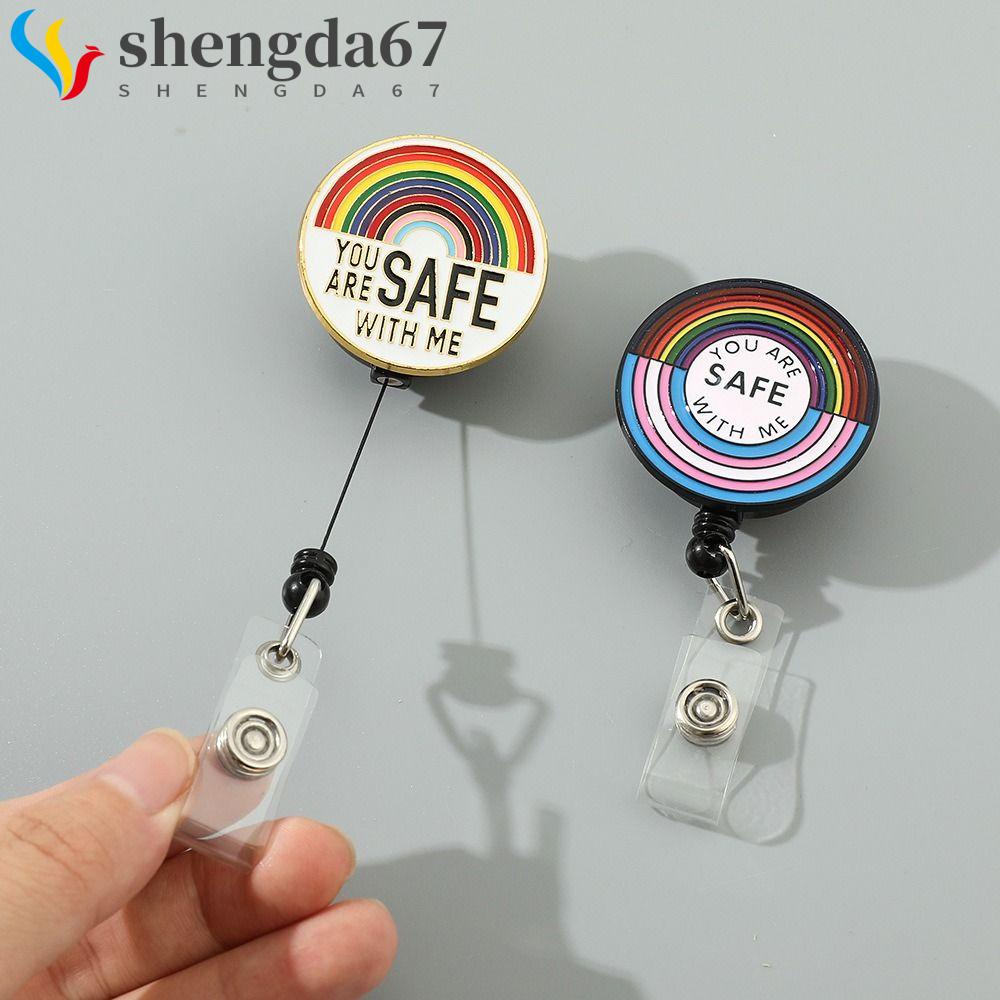SHENGDA LGBT Lovers Brooch Trendy Cute Personality Anti-lose Pendent Women Lapel Pin Girl Gift Clothing Accessory Alloy You Are Safe With Me