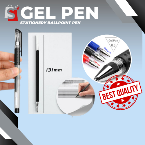 【SHOPLUS】Gel Pen Stationery Ballpoint Pen Office School Supplies Red Blue Black Gel Pen Refill 0.5mm HL3002 / HL3003