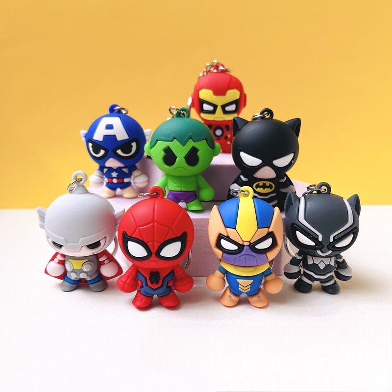 [SIMPLE LIFEHOUSE] Marvel Avengers Spiderman Ironman Thor Batman Captain America Keychain For Free Gift Souvenirs