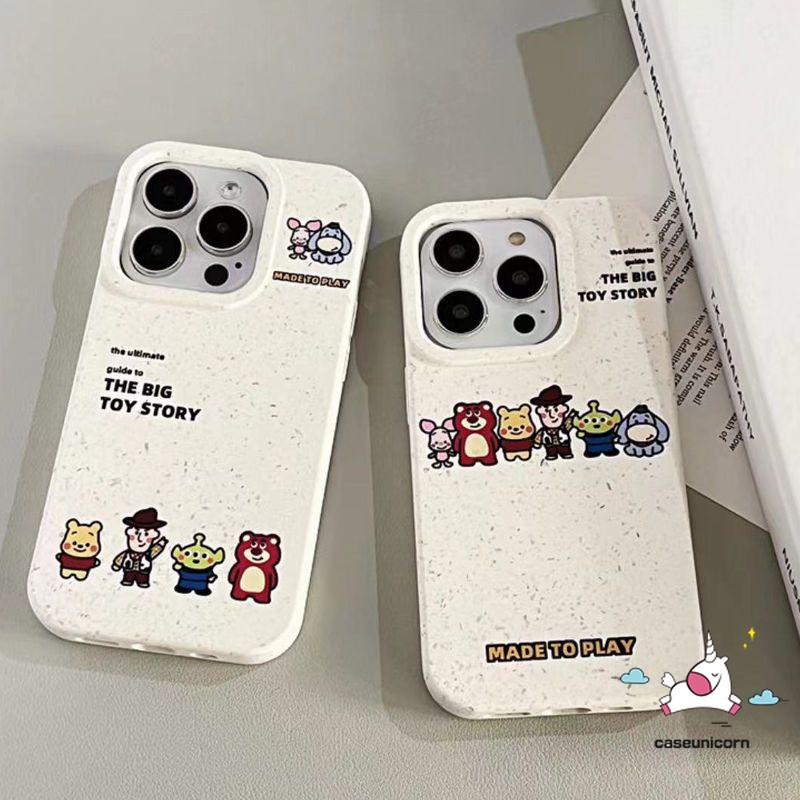 Simple Toy Story Aliens Cute Strawberry Bear Lotso Couples Phone Case Compatible For iPhone 6 8 7 XR 6S 15 Plus X 13 14 11 15 12 Pro Max XS MAX SE Soft Eco-Friendly Degradable Case