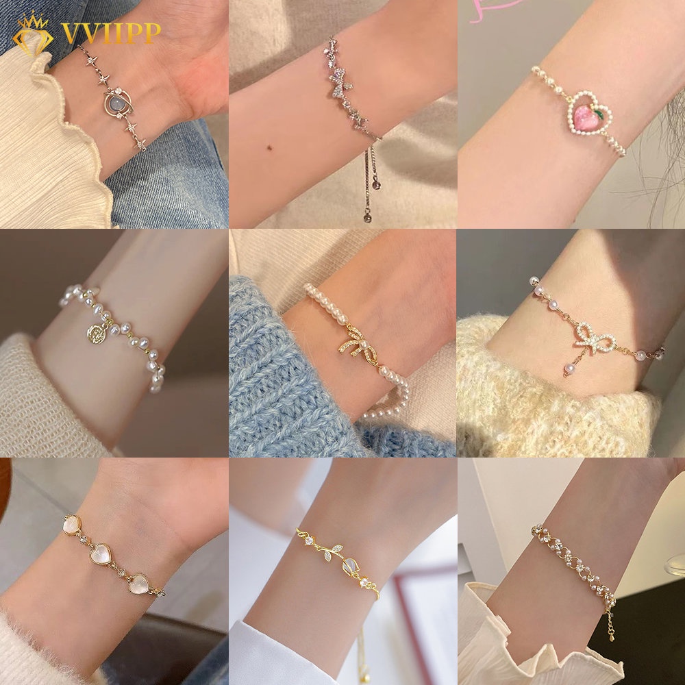 Simple Y2K Tulip Gold Crystal Butterfly Couple Bracelet Fashion Choker Bracelets for Women Jewelry Accessories