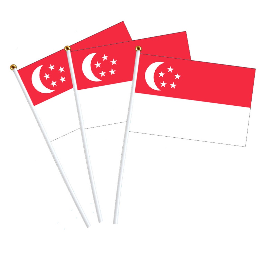 Singapore Holding The Flag Kindergarten School Activity Flag Holding The Flag Kindergarten Campus Celebration Small Flag Area Waving The Flag 14*21cm Holding The Flag