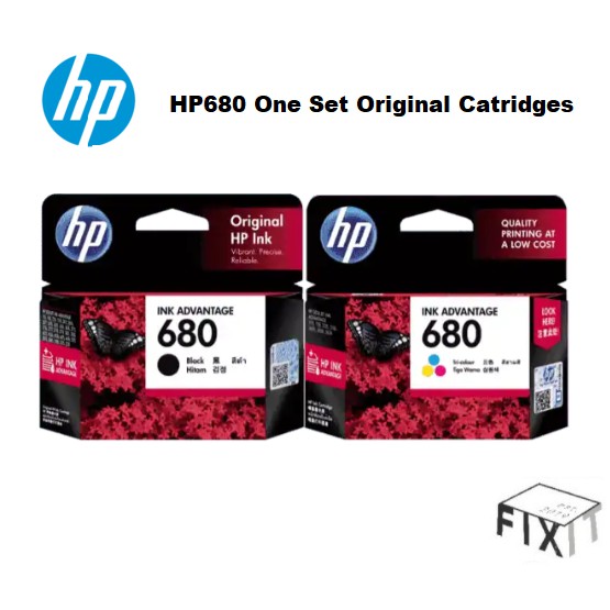 (SINGLE PACK) HP 680 Black OR Tri-Color Original Cartridge